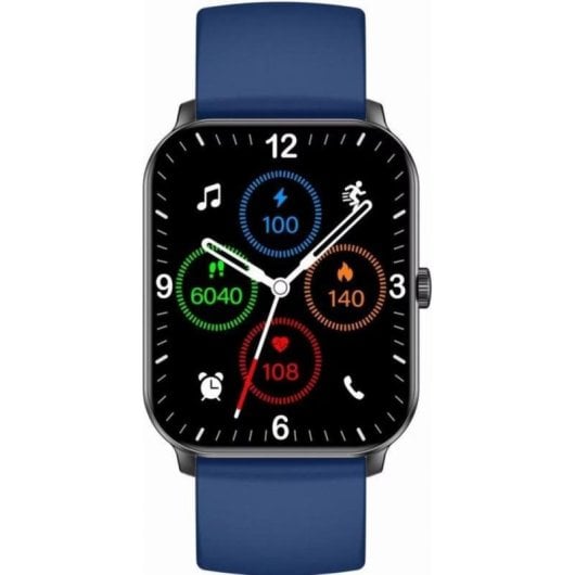 Gravity GT36-6 Bluetooth 1,85" Noir Bleu Silicone IP68 Tensiomètre Pulsomètre