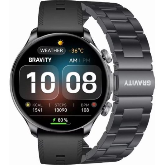 Gravity GT35-2 Bluetooth GPS 1,6" Negro Correa Única Pulsómetro GPS
