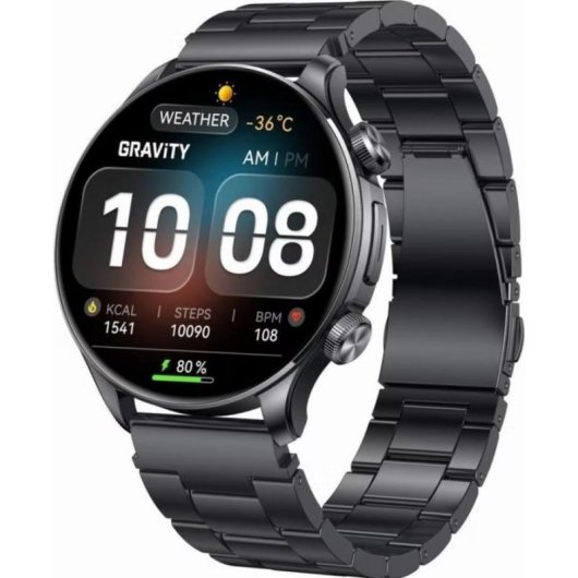 Gravity GT35-2 Bluetooth GPS 1,6" Negro Correa Única Pulsómetro GPS