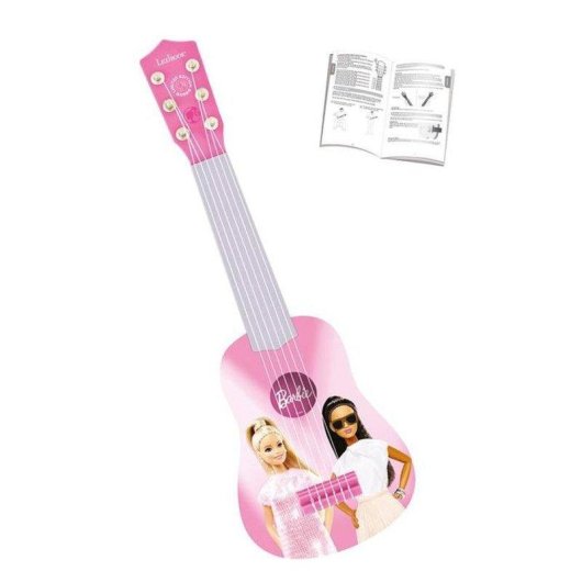 Guitarra Infantil Barbie 53 cm Rosa e Azul - 6 Cordas Nylon Lexibook