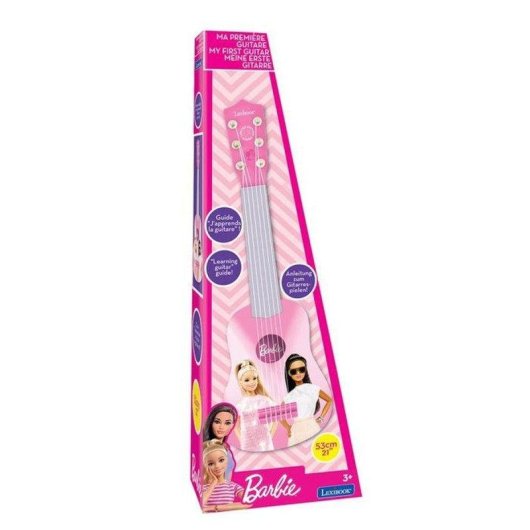 Guitarra Infantil Barbie 53 cm Rosa e Azul - 6 Cordas Nylon Lexibook