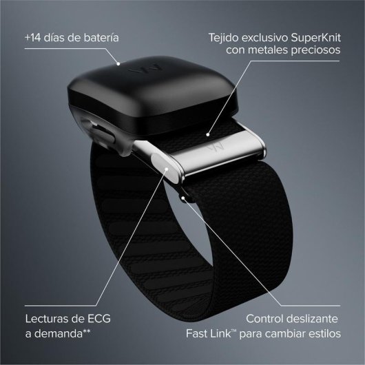 Pulsera de actividad WHOOP Life MG Bluetooth 232 mAh Obsidian/Titanium 12 meses coaching
