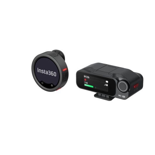 Micrófono Insta360 Mic Pro inalámbrico con pantalla personalizable y modos direccionales