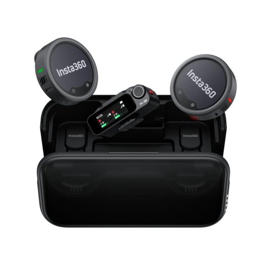 Micrófono Epos Insta360 Mic Pro inalámbrico con doble transmisor y pantalla personalizable