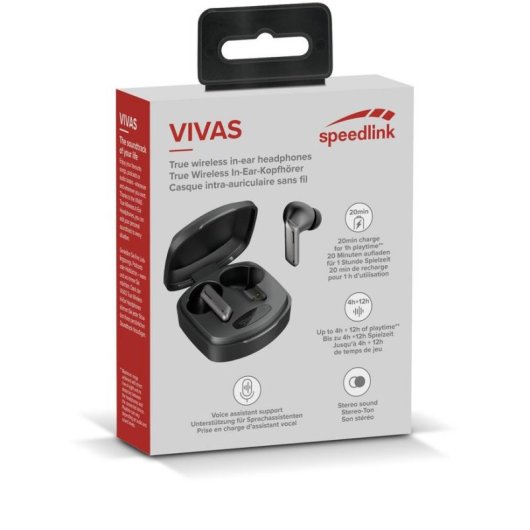 Auriculares INSTA360 VIVAS inalámbricos True Wireless Stereo para gaming con sensor táctil y carga USB-C gris