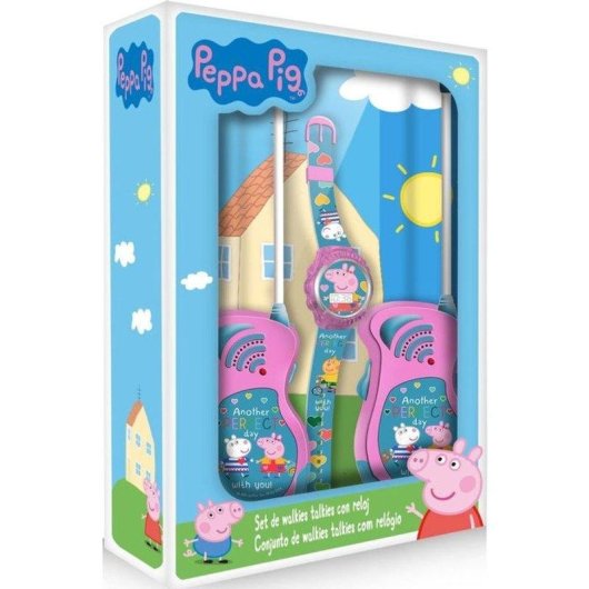 Walkie-Talkie Peppa Pig Kids Licensing 2 Stück + Digitale Uhr Rosa