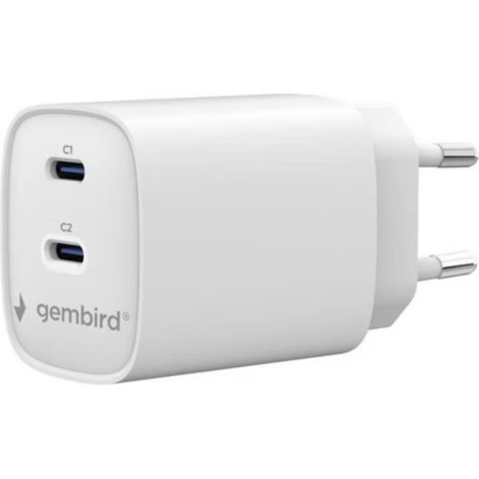 Cargador USB Gembird 45W Power Delivery 2 puertos USB-C