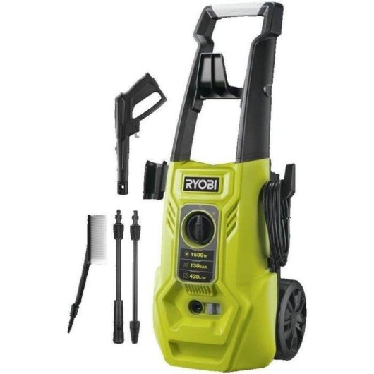 Nettoyeur haute pression Ryobi Ry130pwa 1800 W 130 Bar 420 L/h avec accessoires