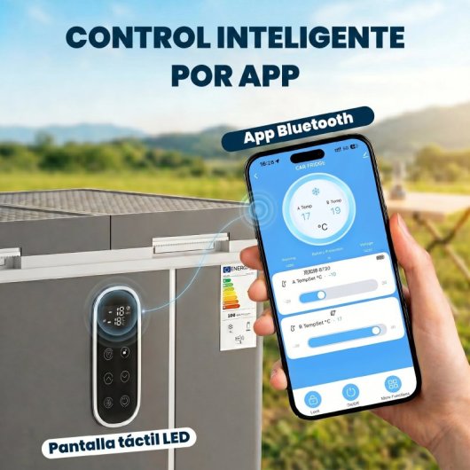 Outsunny Nevera Portátil Eléctrica 35 L Con Compresor Doble Zona Control Por App