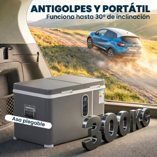 Outsunny Nevera Portátil Eléctrica 35 L Con Compresor Doble Zona Control Por App