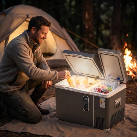 Outsunny Nevera Portátil Eléctrica 35 L Con Compresor Doble Zona Control Por App