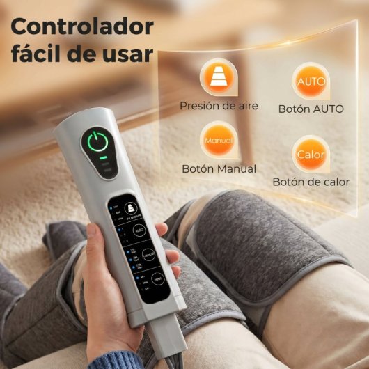 Homcom Masajeador De Piernas Con Calor Y Compresión De Aire Gris
