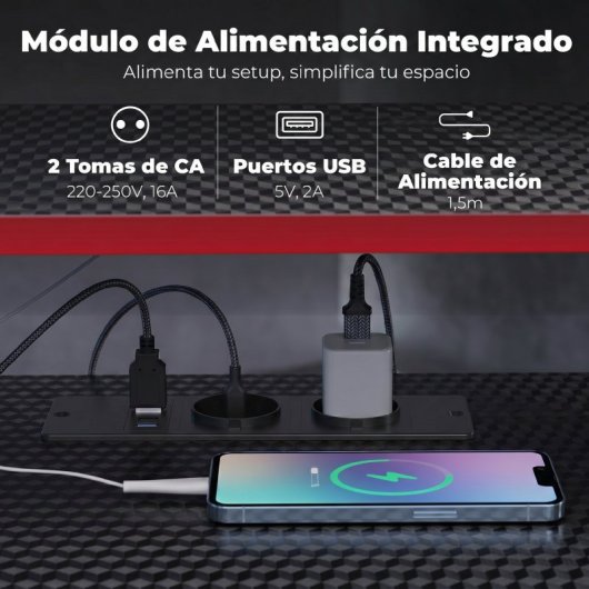 Homcom Escritorio Esquinero Con Enchufes Y Soporte Para Monitor 128x128 Cm Negro