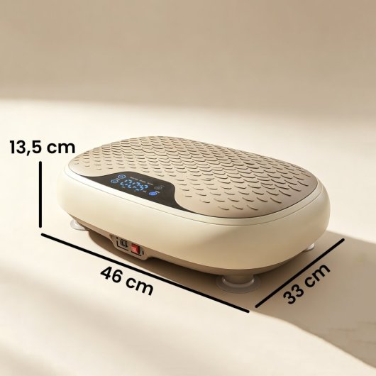 Sportnow Plataforma Vibratoria Con 20 Velocidades 3 Programas Pantalla Led Beige