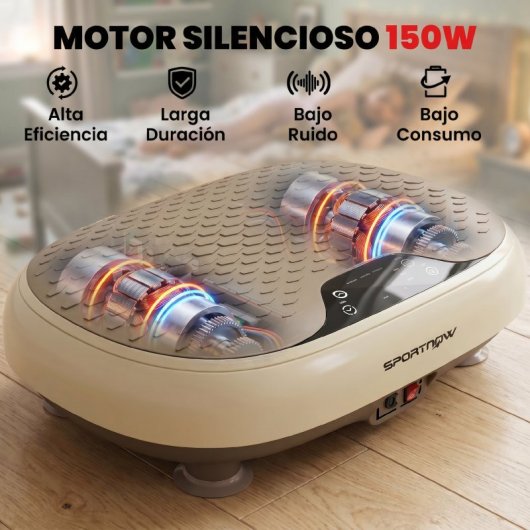 Sportnow Plataforma Vibratoria Con 20 Velocidades 3 Programas Pantalla Led Beige