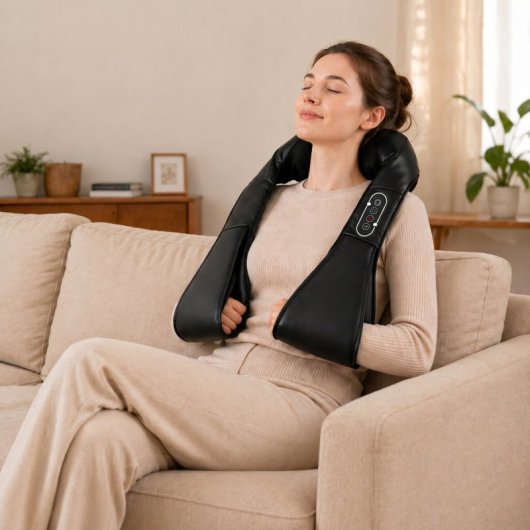 Homcom Masajeador Cervical Y Espalda Con Calor Y 8 Nodos Shiatsu Negro