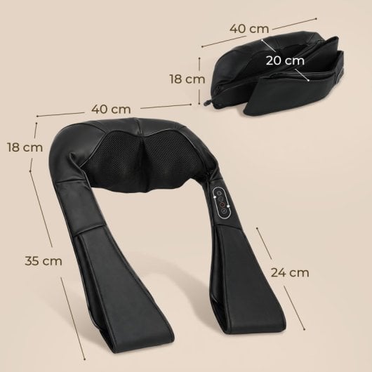 Homcom Masajeador Cervical Y Espalda Con Calor Y 8 Nodos Shiatsu Negro
