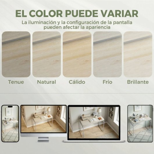 Homcom Escritorio Con Estante Y Estructura De Metal 98x48x88,5 Cm Roble