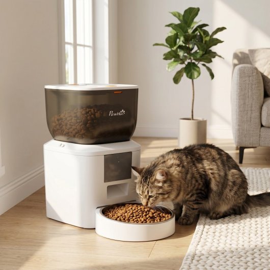 Pawhut Comedero Automático 4l Wifi 2.4g Control App Cuencos 1-10 Comidas Al Día