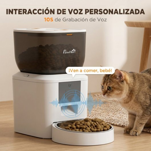 Pawhut Comedero Automático 4l Wifi 2.4g Control App Cuencos 1-10 Comidas Al Día