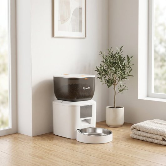 Pawhut Comedero Automático 4l Wifi 2.4g Control App Cuencos 1-10 Comidas Al Día