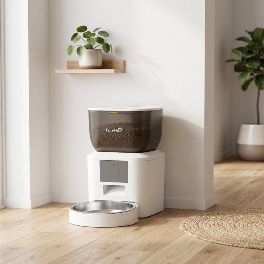 Pawhut Comedero Automático 4l Wifi 2.4g Control App Cuencos 1-10 Comidas Al Día