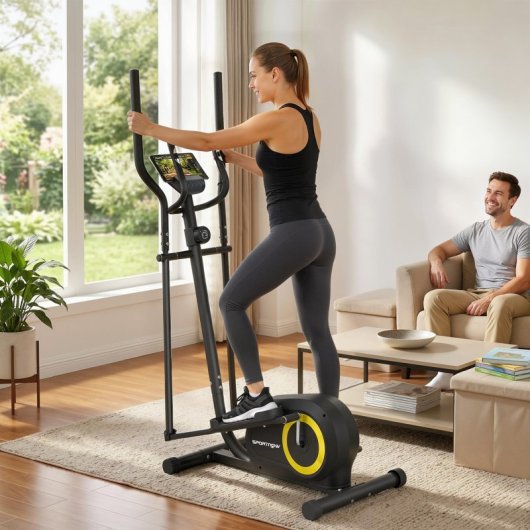 Sportnow Bicicleta Elíptica Para Casa Silenciosa Con 8 Niveles De Resistencia