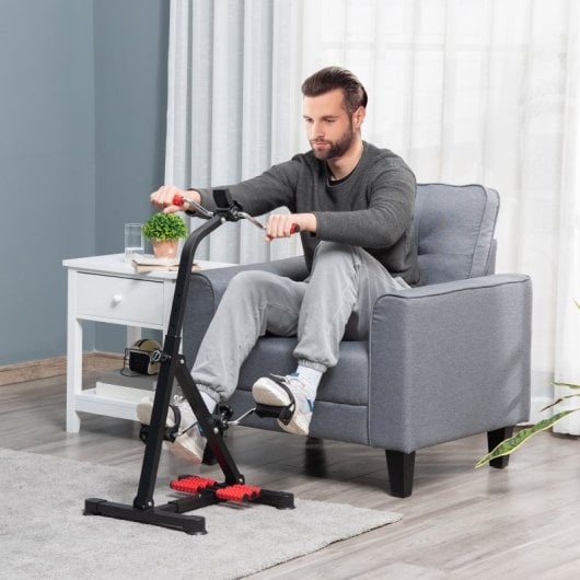 Homcom Pedales Estáticos Personas Mayores Altura Ajustable 75-97 Cm Pantalla Lcd