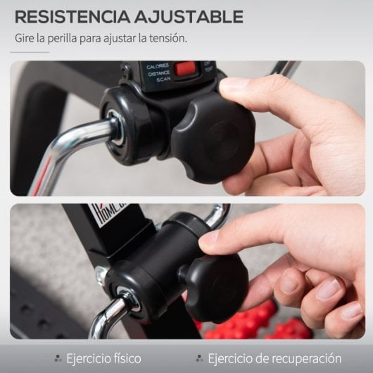 Homcom Pedales Estáticos Personas Mayores Altura Ajustable 75-97 Cm Pantalla Lcd
