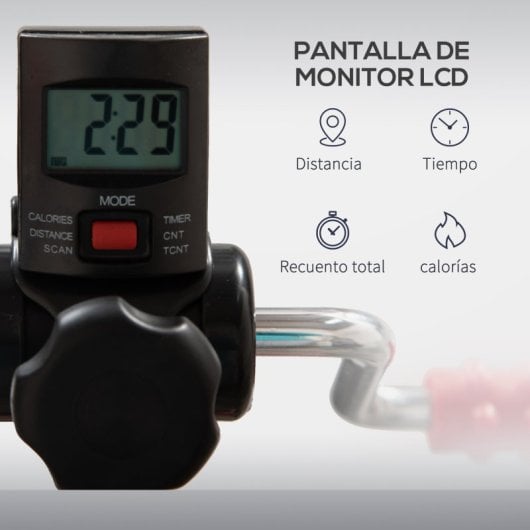 Homcom Pedales Estáticos Personas Mayores Altura Ajustable 75-97 Cm Pantalla Lcd