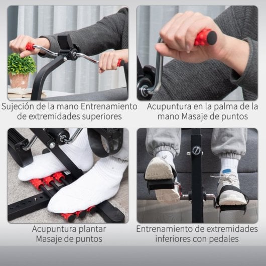 Homcom Pedales Estáticos Personas Mayores Altura Ajustable 75-97 Cm Pantalla Lcd