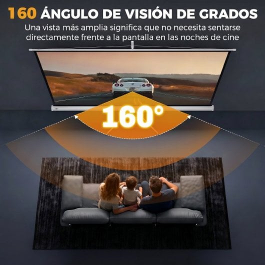 Homcom Pantalla De Proyector Manual Con Soporte 100 Pulgadas 221x124 Cm Blanco