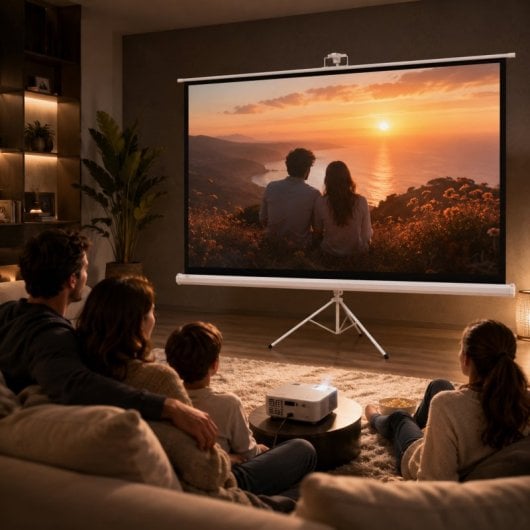Homcom Pantalla De Proyector Manual Con Soporte 100 Pulgadas 221x124 Cm Blanco