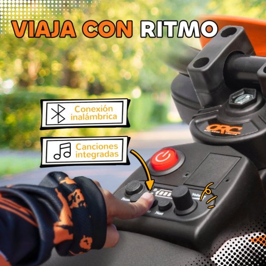 Aiyaplay Moto Eléctrica Para Niños 12v 2 Motores Y Suspensión Trasera Naranja