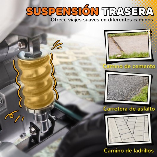 Aiyaplay Moto Eléctrica Para Niños 12v 2 Motores Y Suspensión Trasera Naranja