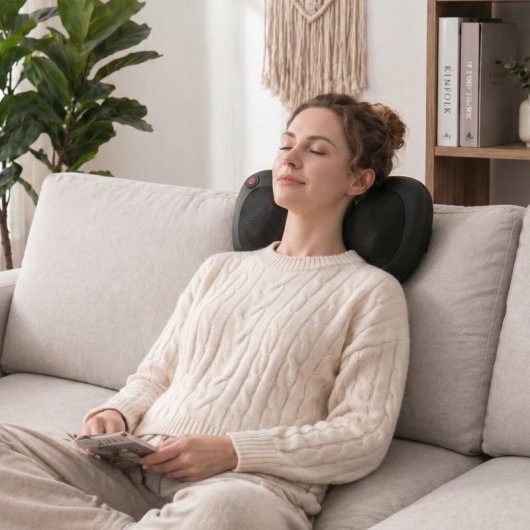 Homcom Cojín De Masaje Shiatsu Con Calor Y 4 Nodos Amasado Giratorio 3d