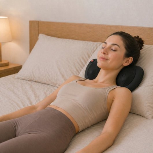Homcom Cojín De Masaje Shiatsu Con Calor Y 4 Nodos Amasado Giratorio 3d