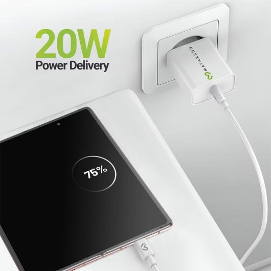 Carregador Rápido USB 20W Mayaxess com Cabo USB-C