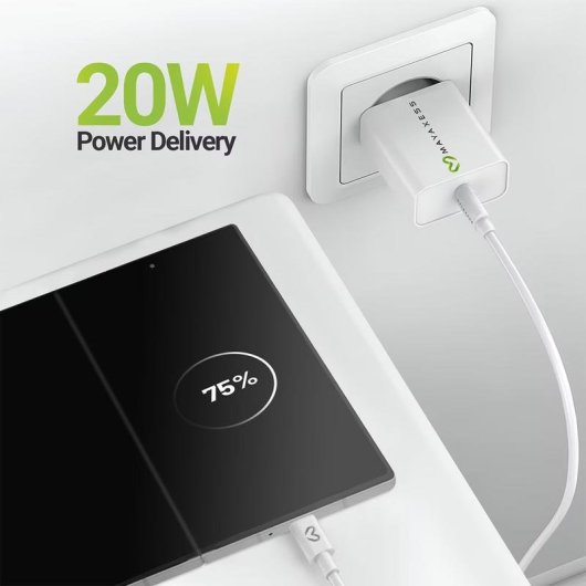 Caricatore Rapido USB-C 20W Mayaxess SEK-VIRT-FOLD6 con Cavo