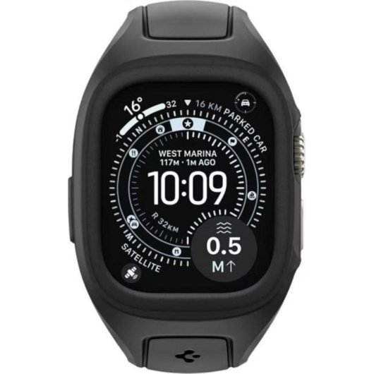 Bracelet Spigen Liquid Air Pro TPU Noir 49 mm pour Apple Watch