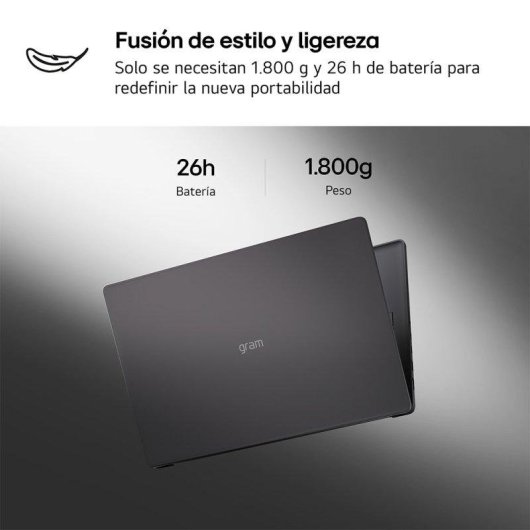 Portátil LG Gram 16U55U-G.AU88BN 16" AMD Ryzen AI 7 445 32GB 1TB SSD Radeon Graphics Windows 11