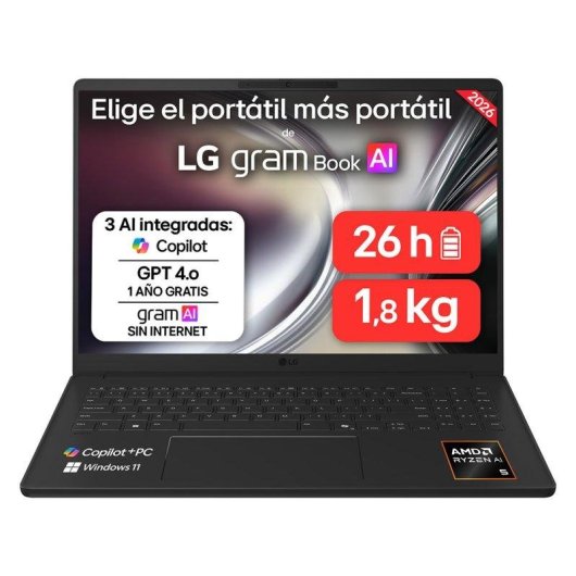 Portátil LG Gram 16U55U-G.AS55BN 16" AMD Ryzen AI 5 430 16GB 512GB SSD Radeon Windows 11