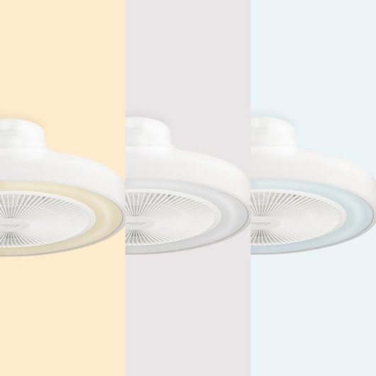 Ventilateur de Plafond avec Lumière Taurus Fresko Invisible 25W 49cm 6 Vitesses Moteur DC Silencieux Télécommande Minuterie