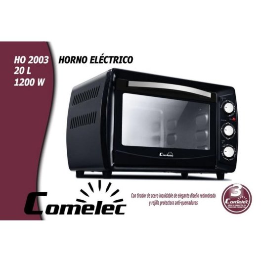 Horno Sobremesa Comelec HO2003 20L 1200W 230ºC Negro