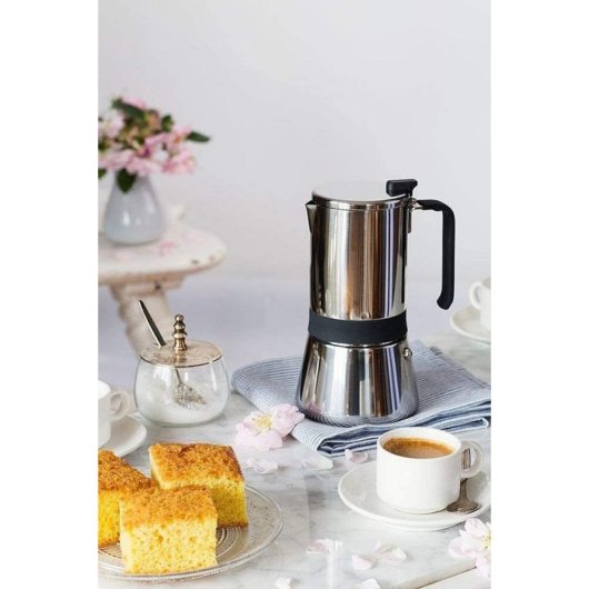 Cafetera italiana Monix Aroma 0,47 L 10 tazas acero inoxidable negro