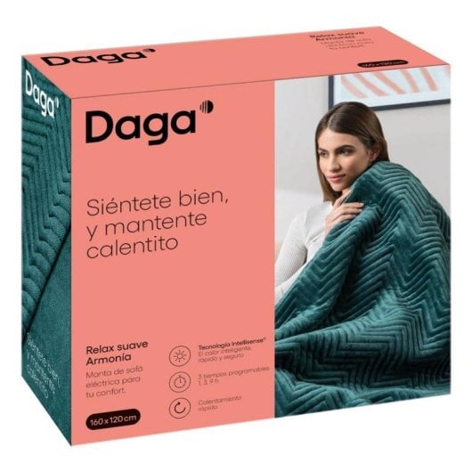 Manta eléctrica DAGA Relax Suave Armonía Verde Intellisense® 6 temperaturas 160x120cm