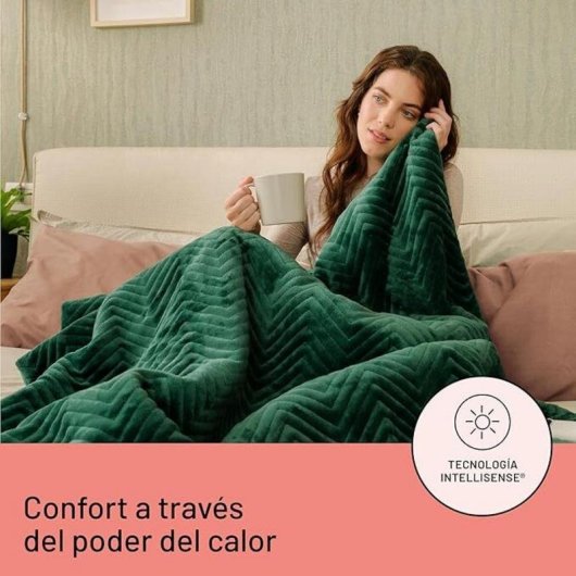 Manta eléctrica DAGA Relax Suave Armonía Verde Intellisense® 6 temperaturas 160x120cm