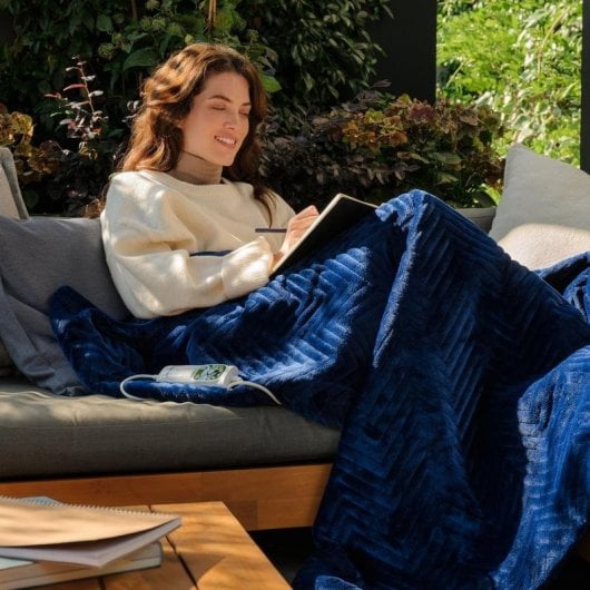 Manta Eléctrica Daga Relax Suave Azul Oscuro 160 x 120 cm 6 Temperaturas 150W