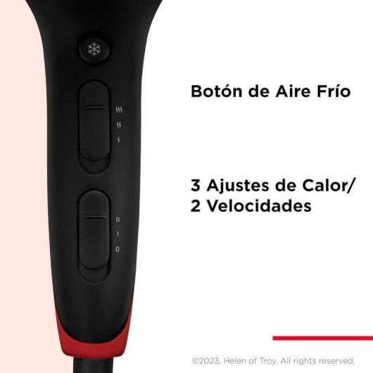 Ionen Föhn Revlon RVDR5317E 2000W 3 Temperaturstufen 2 Geschwindigkeiten Diffusor Konzentrator Schwarz Rot