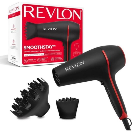Ionen Föhn Revlon RVDR5317E 2000W 3 Temperaturstufen 2 Geschwindigkeiten Diffusor Konzentrator Schwarz Rot